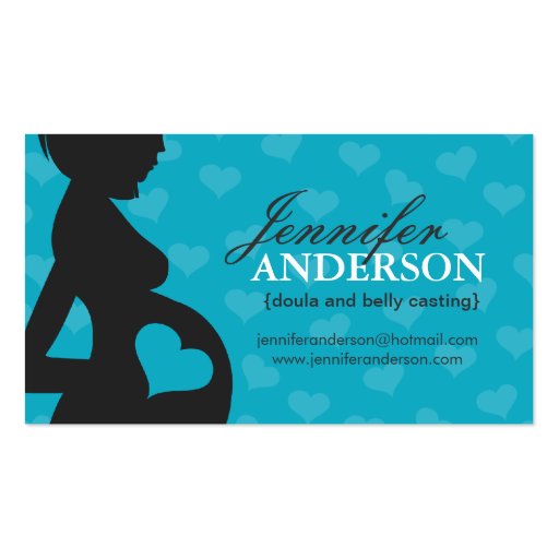 Doula, Midwife and Belly Casting Business Cards (front side)