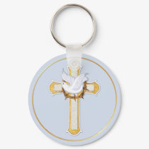 Dove and Cross keychains