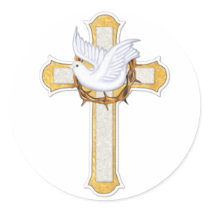 Dove and Cross stickers