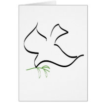 Dove and Olive Branch Image Greeting Cards