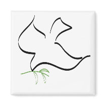 Dove and Olive Branch Image Magnet