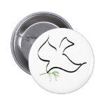 Dove and Olive Branch Image Pinback Button