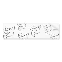 Dove bird in flight - fun simple line drawing art bumper stickers