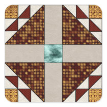 Dove in a Window Rust & Gold Square Sticker