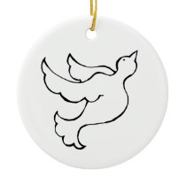 Dove in flight hopeful bird fun simple drawing art ornaments