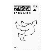Dove in flight hopeful bird fun simple drawing art stamps