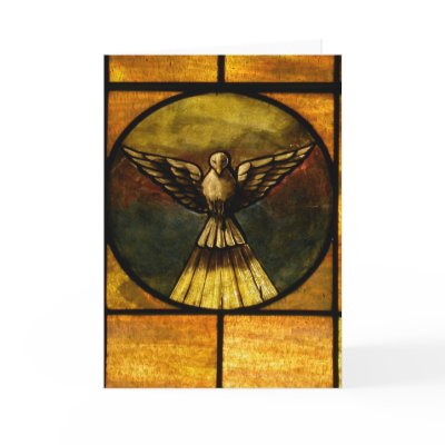 Dove in stained glass card by viviculture