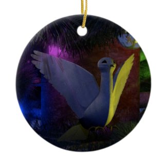 Dove in Tree Round Ornament