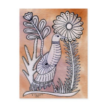 Dove, Mexican Bark Style Post Card