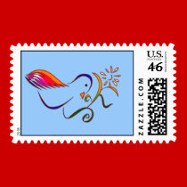 Dove N Flower postage