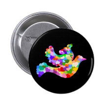 Dove of Hearts Pinback Button