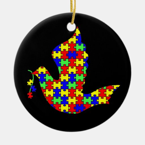 dove of hope autism puzzle pieces ceramic ornament zazzle dove of hope autism puzzle pieces ceramic ornament zazzle