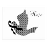 Dove of Hope Black Ribbon - Melanoma Postcard