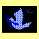 Dove of Hope Blue Ribbon - Colon Cancer postcards
