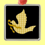 Dove of Hope Gold Ribbon - Childhood Cancer Ornaments