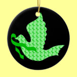Dove of Hope Green Ribbon - Liver Cancer Christmas Ornaments