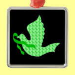 Dove of Hope Green Ribbon - Liver Cancer Ornaments
