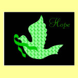 Dove of Hope Green Ribbon - Liver Cancer Post Card