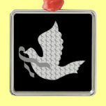 Dove of Hope Grey Ribbon - Diabetes ornaments