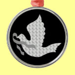 Dove of Hope Grey Ribbon - Diabetes Christmas Tree Ornament