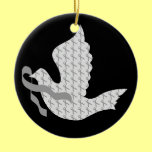 Dove of Hope Grey Ribbon - Diabetes ornaments
