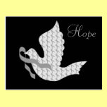 Dove of Hope Grey Ribbon - Diabetes Post Card