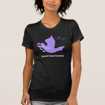 Dove of Hope Periwinkle Ribbon - Stomach Cancer Tshirts