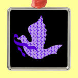 Dove of Hope Purple Ribbon - Alzheimer's Disease ornaments