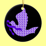 Dove of Hope Purple Ribbon - Alzheimer's Disease Christmas Tree Ornament