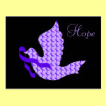 Dove of Hope Purple Ribbon - Alzheimer's Disease Postcard