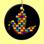 Dove of Hope - Puzzle Pieces Christmas Ornaments