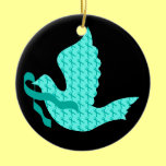 Dove of Hope Teal Ribbon - Cervical Cancer Ornaments