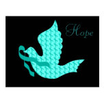 Dove of Hope Teal Ribbon - Ovarian Cancer Post Card