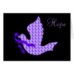 Dove of Hope Violet Ribbon - Hodgkin's Lymphoma Greeting Card
