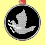 Dove of Hope White Ribbon - Lung Cancer Christmas Ornaments