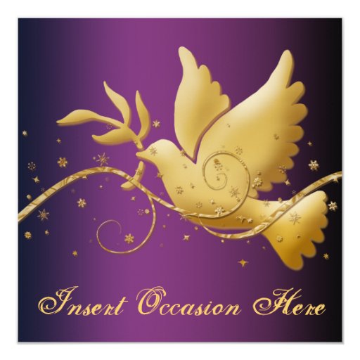 Dove of peace Christmas religious 5.25x5.25 Square Paper Invitation