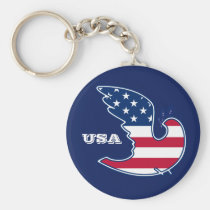 Dove of Peace. USA Patriotic Gift Keychains keychains