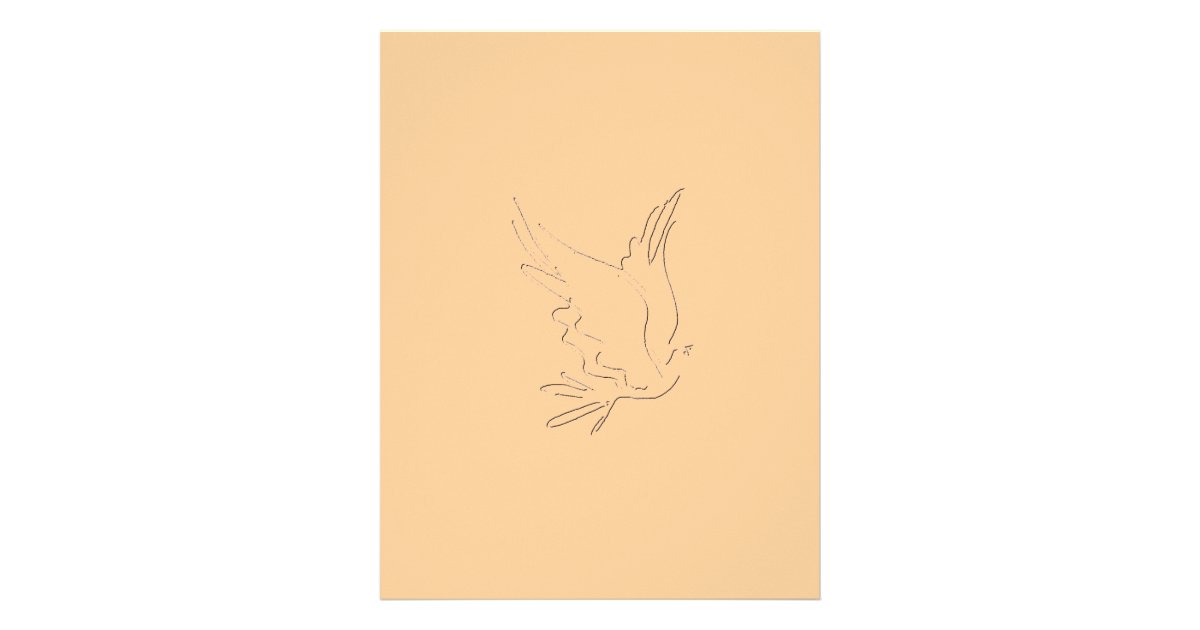 Dove Outline Letterhead Zazzle