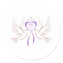 Dove Pink Ribbon stickers