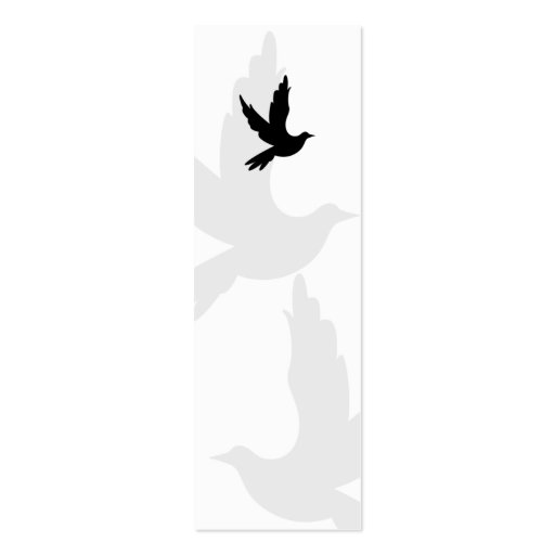 Dove Silhouette Bookmark Business Cards (front side)