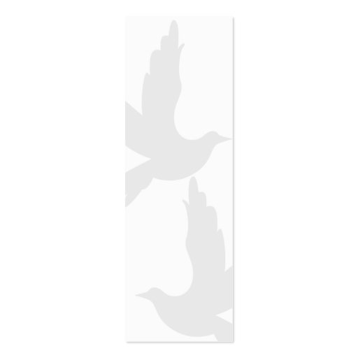 Dove Silhouette Bookmark Business Cards (back side)