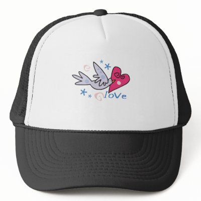Dove Valentines Day Design Mesh Hat by Eholidayz