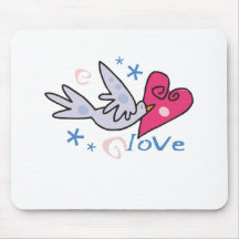 Dove Valentines Day Design Mouse Pad