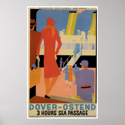 Dover - Ostend Vintage Ship Advertisement Print