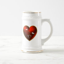 Doves and Ruby Red Heart Coffee Mug