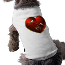 Doves and Ruby Red Heart Pet Tshirt
