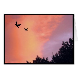 Doves at Sunset Earth Day Greeting Cards