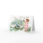 Doves, Cupid, Key and Heart Vintage Valentine cards