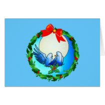 DOVES & HOLLY WREATH by SHARON SHARPE cards