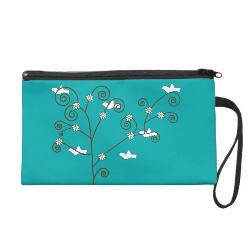 Doves in a Tree Bagettes Bag Wristlet Clutch